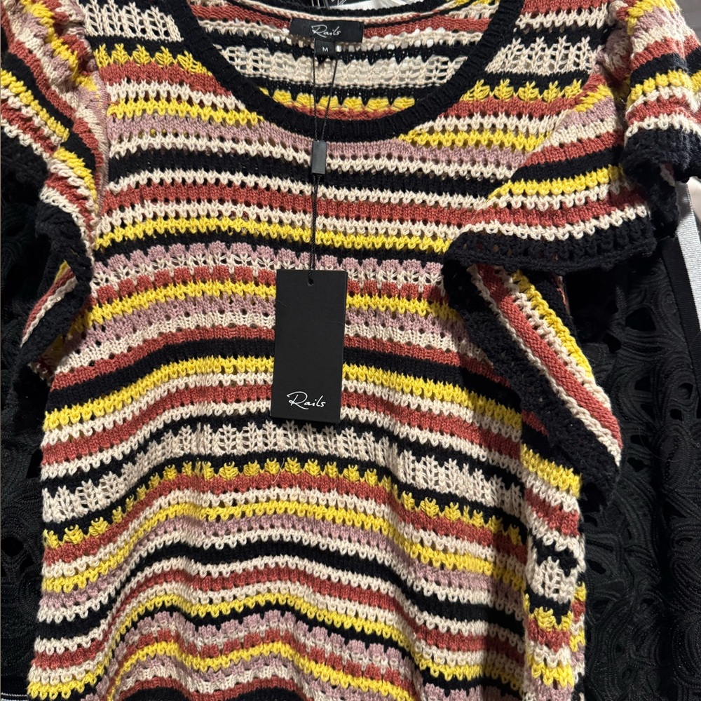 NWT Rails opal soncran multi colored stripe top
